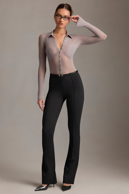 Low-Rise Flared Trousers in Black