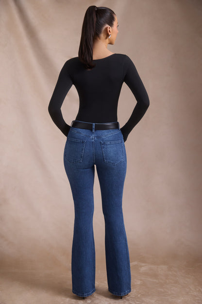 High-Rise Flared Jeans in Indigo Wash