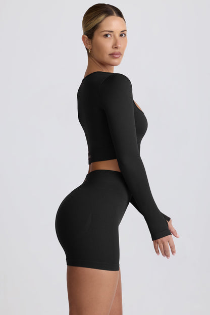 Super Sculpt Seamless High-Waist Mini Shorts in Black