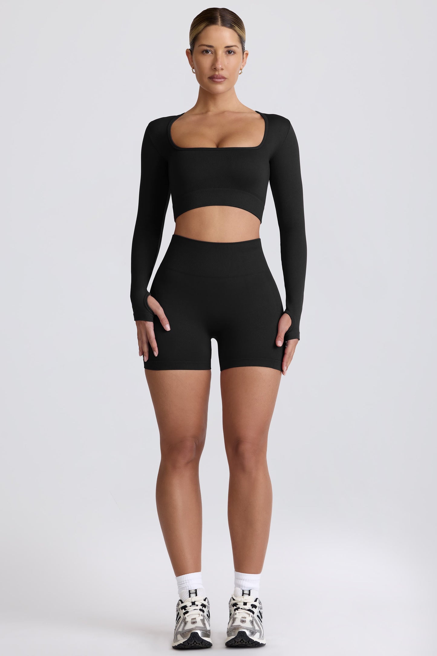 Super Sculpt Seamless High-Waist Mini Shorts in Black