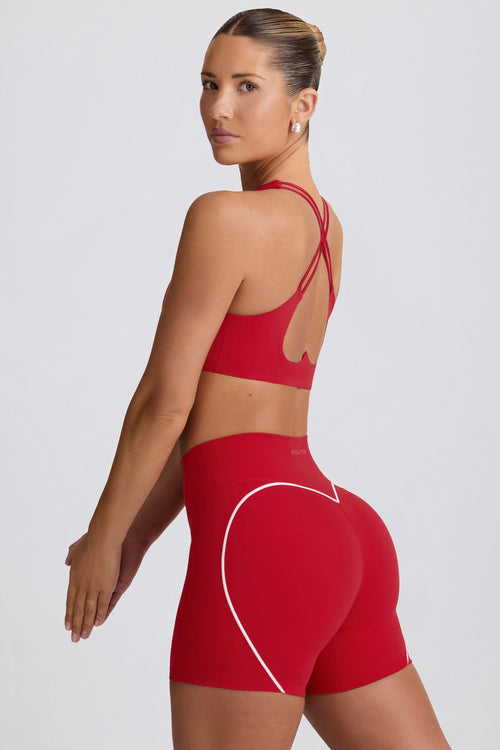 Soft Active Mini Shorts in Hot Red