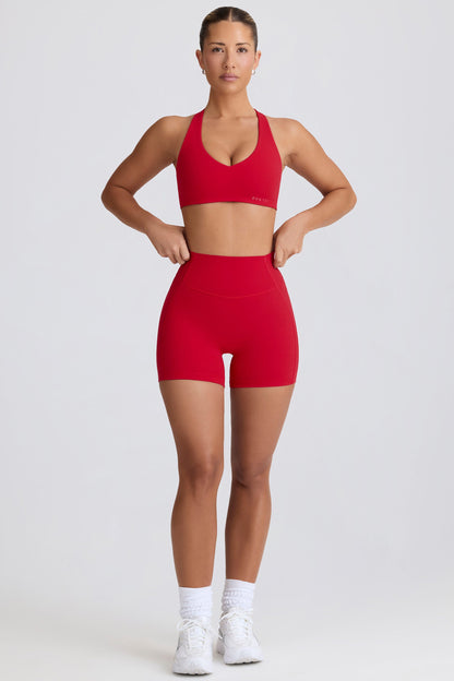 Soft Active Mini Shorts in Hot Red