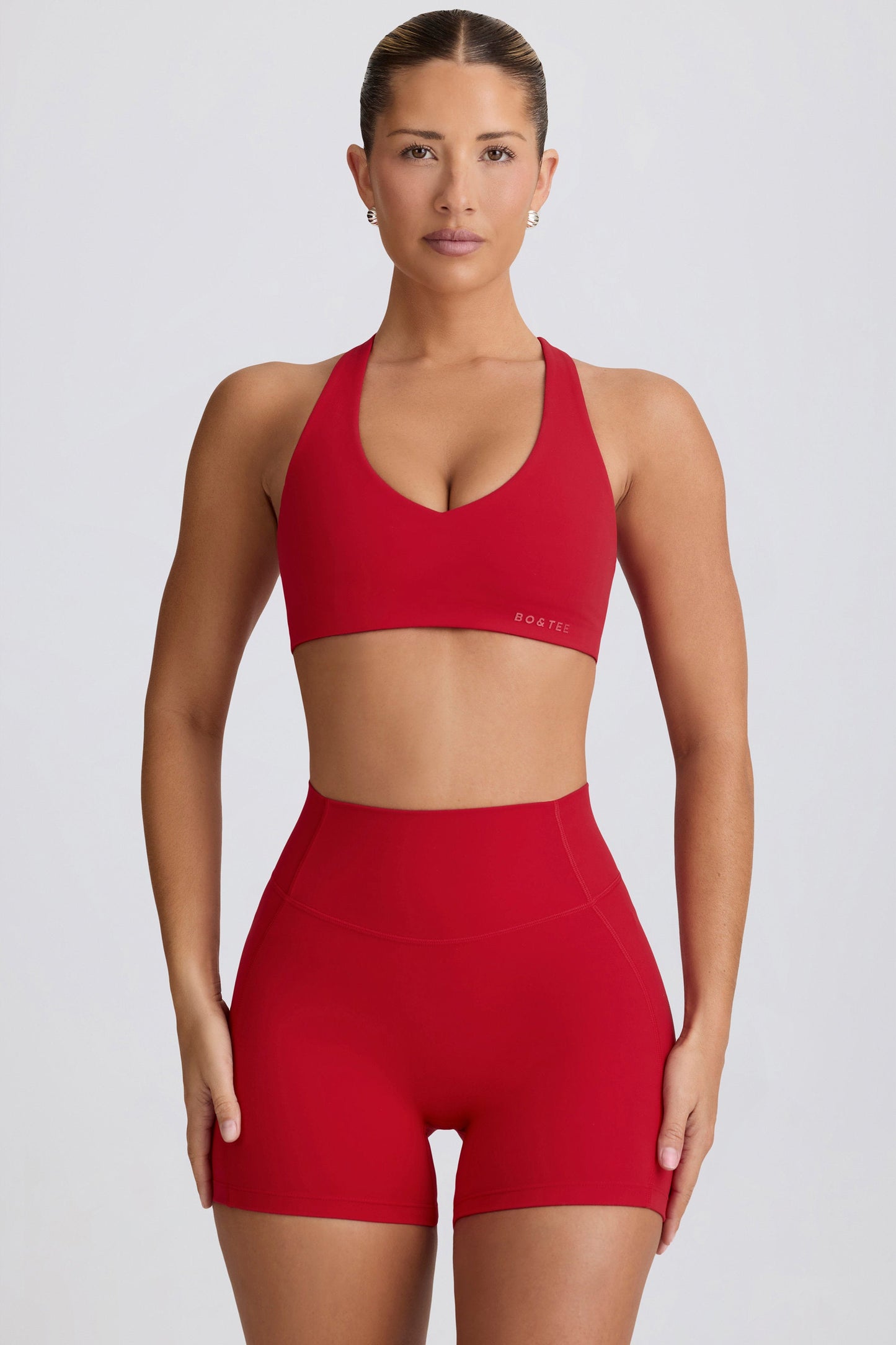 Soft Active Mini Shorts in Hot Red