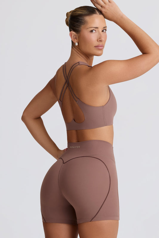 Soft Active Mini Shorts in Mocha