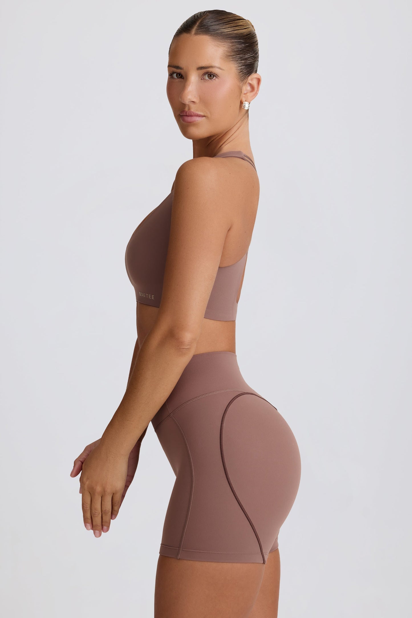 Soft Active Mini Shorts in Mocha