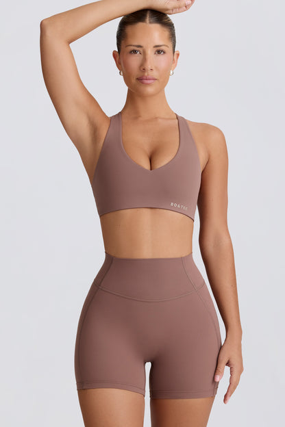 Soft Active Mini Shorts in Mocha