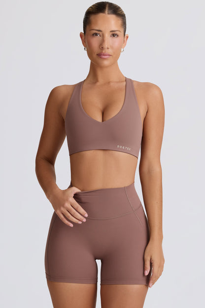 Soft Active Mini Shorts in Mocha